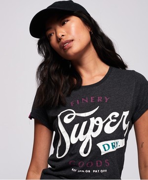 Superdry Finery Goods Női Pólók Fekete | KIPTO8314